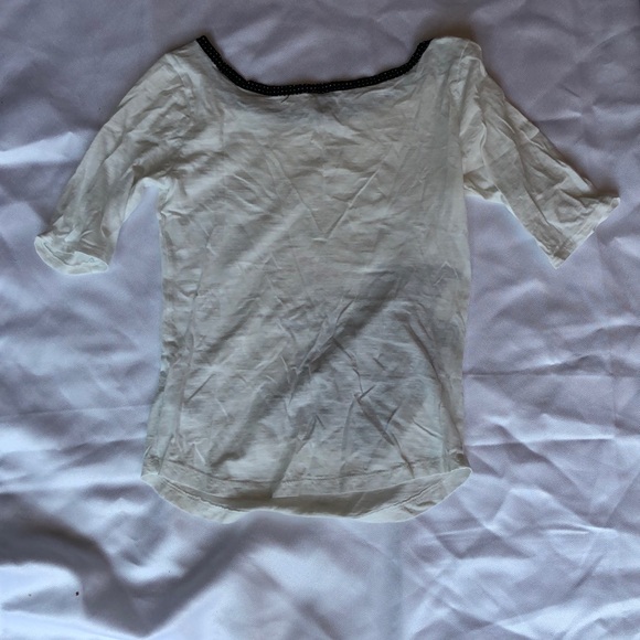 Anthropologie White Typewriter Print Top - Picture 2 of 2